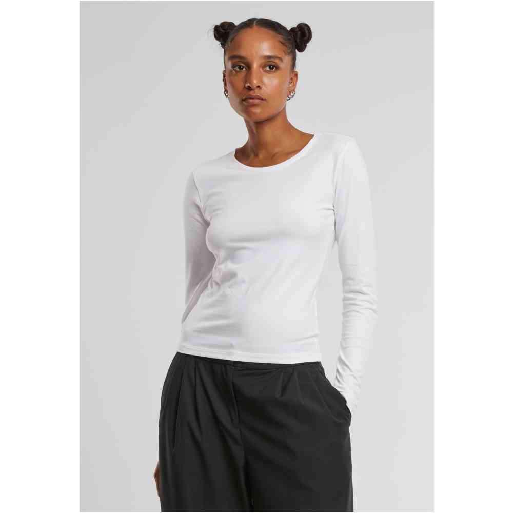 Urban Classics - Basic Super Slim Lange ärmel top - Weiß